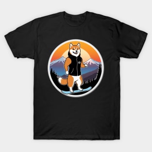 Strong Shiba Snowboarder T-Shirt